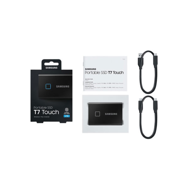 Samsung Portable SSD T7 Touch 2TB extern USB 3 2 Gen2 schwarz