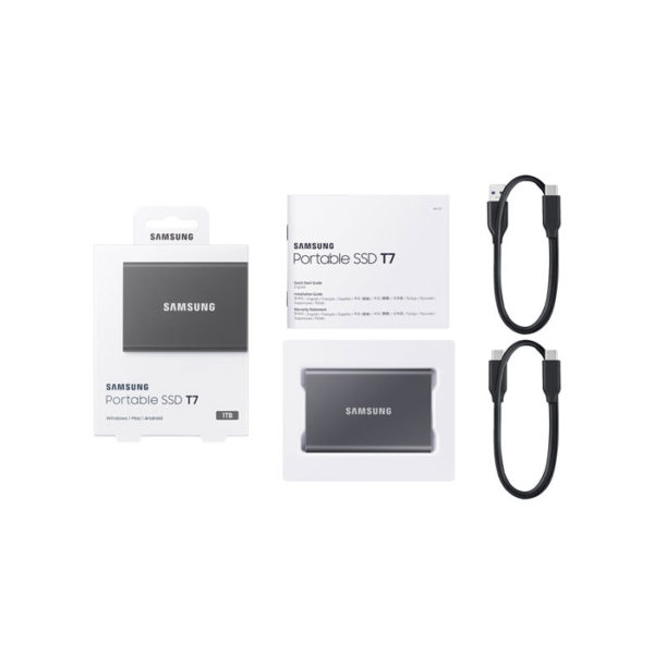Samsung Portable SSD T7 1TB extern USB 3 2 Gen2 Dunkelgrau finanzieren